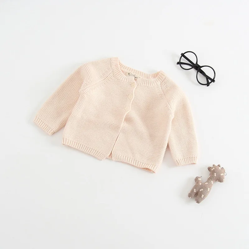 

2018 Fall Baby Girls Knitted Sweaters Infant Newborn Cardigans Jacket Little Kids Cotton Princess Knitwear Sweater RT002