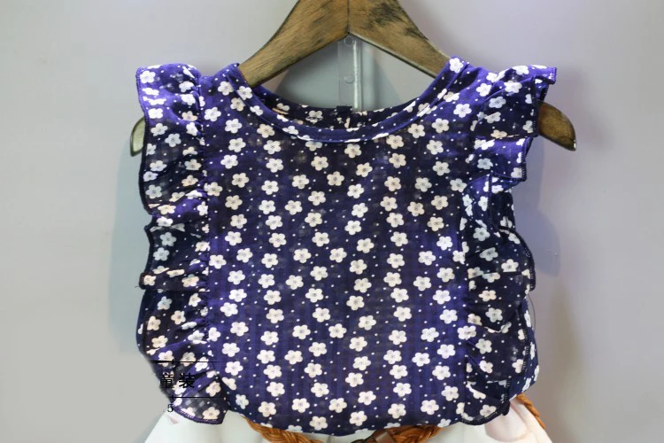 Летняя детская одежда для маленьких девочек 2 6 лет комплект из предметов синяя