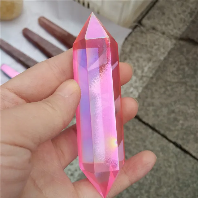 Wholesale Red Aura Bismuth Titanium Silicon Quartz Crystal Double Points | Дом и сад