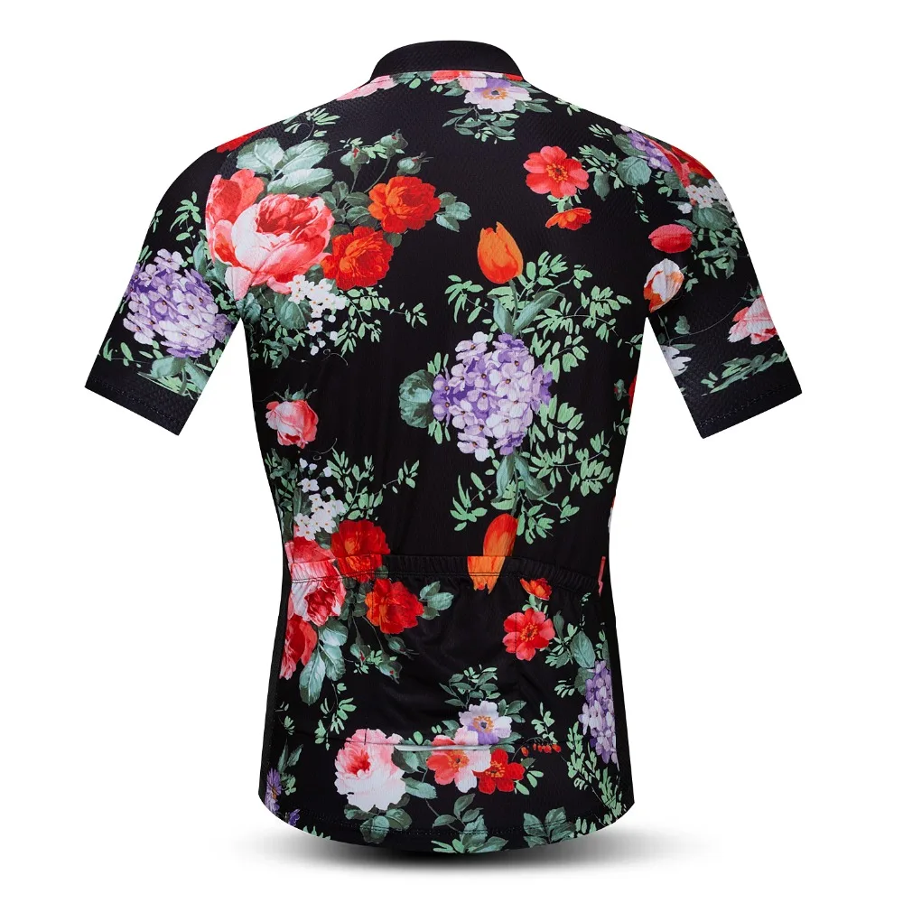Профессиональные команды летние мужские веломайки MTB Ropa Ciclismo велосипедные Джерси дорожный велосипед мужская Молодежная рубашка Топ черный цветок