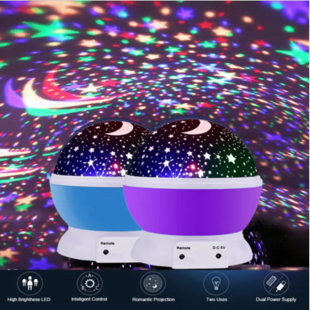 Креативные звезды Звездное светодио дный небо Светодиодный Ночник проектор луна