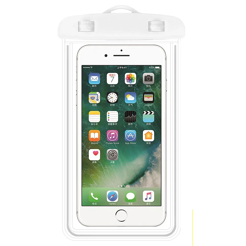 Светящийся водонепроницаемый универсальный чехол для плавания для iPhone 6 S X 7 8 Plus 6Plus 7Plus 8 Plus huawei P8 P9 P10 P20 mate 10 Pro Lite