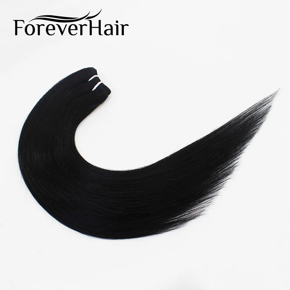 FOREVER HAIR 100 г/шт. 1" 18" 2" Remy человеческие волосы плетение прямые волосы для наращивания прядь платиновый блонд цвет пучок s 100 г/шт - Цвет: #1