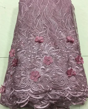 Кружевная ткань в африканском стиле кружевная 3D с луком французский тюль