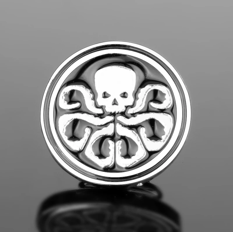 Агенты Щ.И.Т. Hail Hydra Булавка Красный Череп Металлические эмалевые булавки для женщин Круглые зажимы Модные аксессуары для косплея.