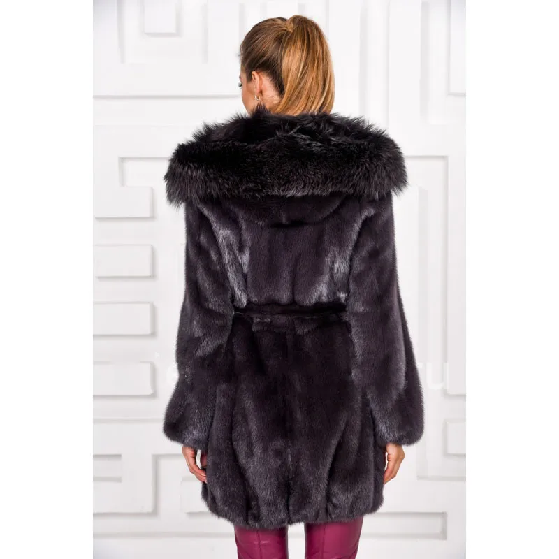 FURSARCAR Manteau Femme Hiver Женская норковая шуба пуховик с лисьим меховым воротником 2018