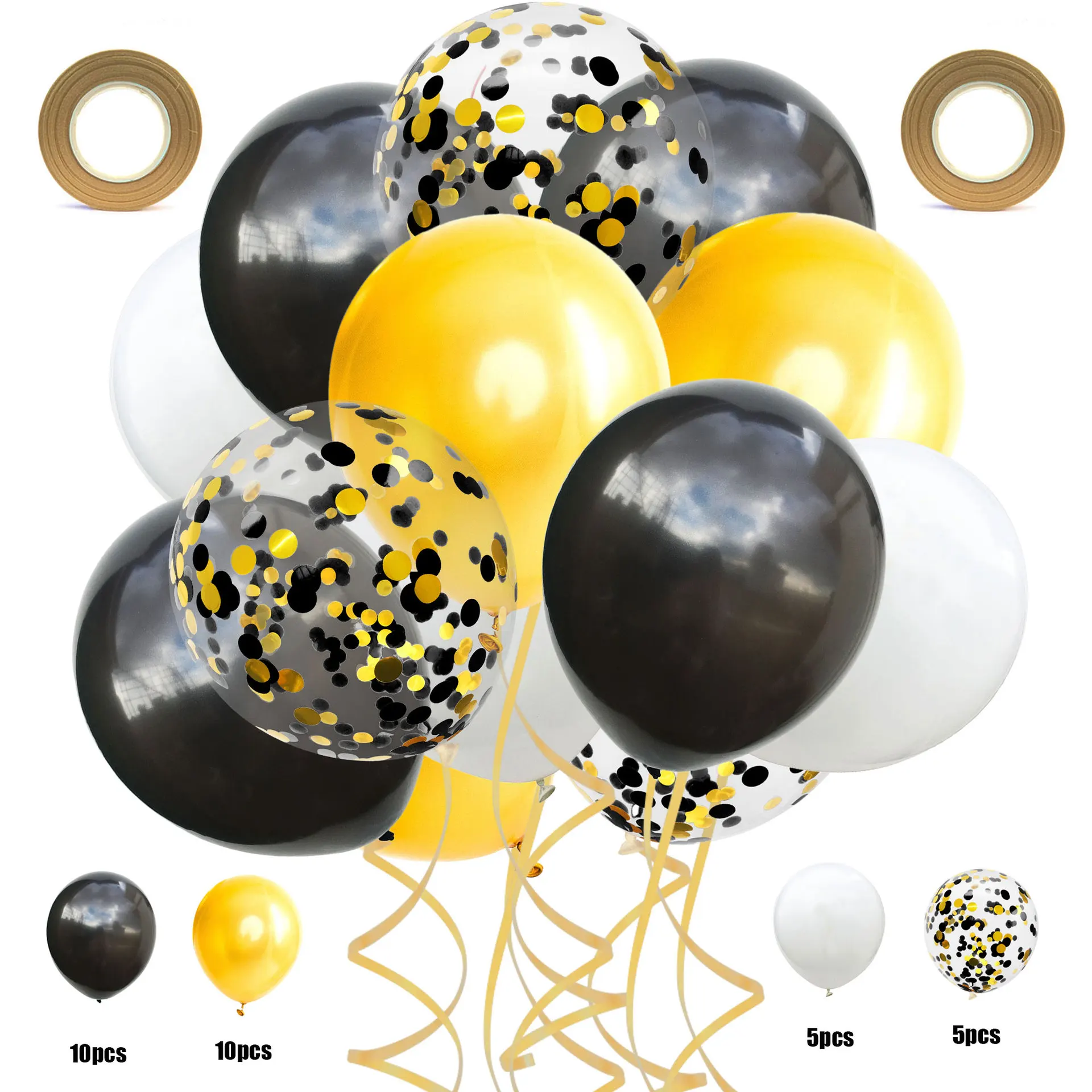 

32pcs Ballon Gold Silver Black Emulsion Balloons Birthday Wedding Party Decoration Adult Air Globos Kids Baloon Gifts Supplies