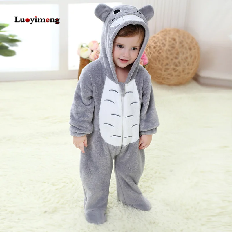 totoro Новые детские комбинезоны; пижамы для мальчиков и девочек; костюмы кигуруми; детская одежда с капюшоном в виде животных; комбинезон для малышей; зимние комбинезоны - Цвет: totoro