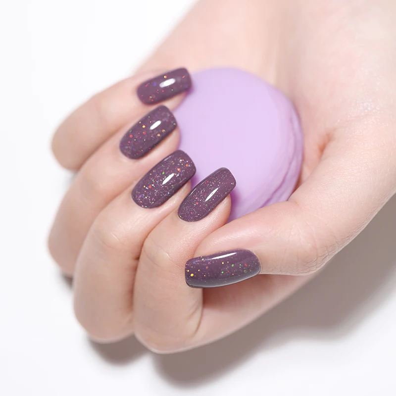 

LILYCUTE Glitter UV Gel Nail Polish Nude Color Series Semi Permanent Soak Off Led Nail Gel Varnish Sequins Gel Nail Art Design