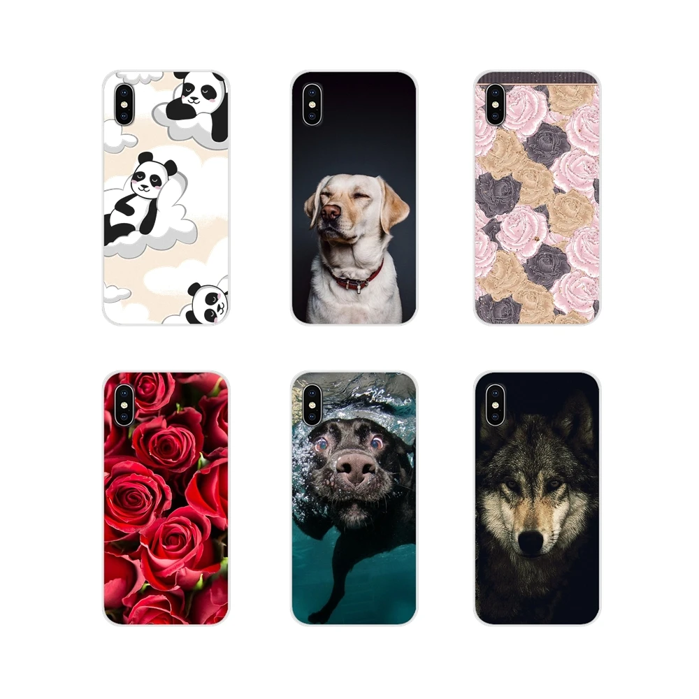 Животное волк Собака Панда цветок для Apple iPhone X XR XS MAX 4 4S 5 5S 5C SE 6 6S 7 8 Plus ipod touch