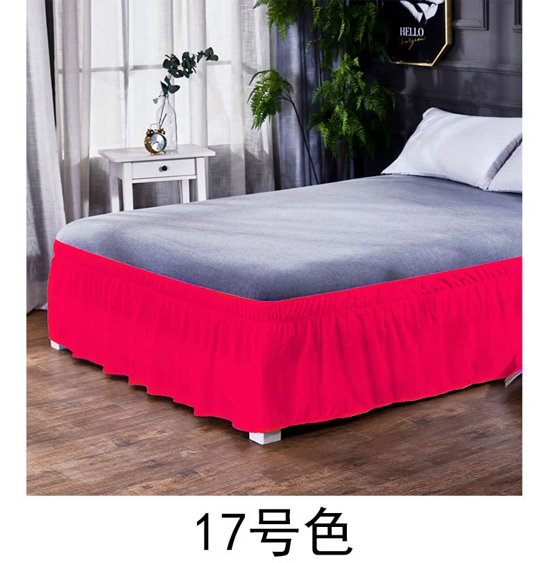 Rose Red Укороченная однотонная одежда однотонные классические эластичные кроватный подзор пыли рюшами простого кроя King queen полный двуспальная кровать накладки кровать декоративный домашний текстиль - Цвет: Rose Red