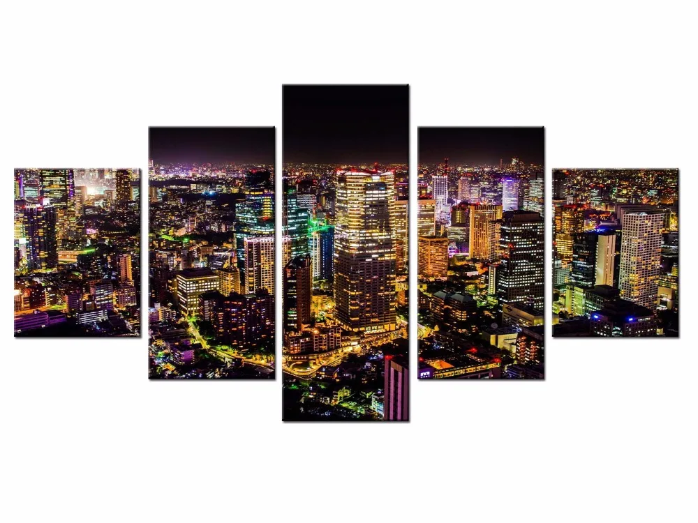 

5 Pieces Large Canvas Painting Pictures Cityscape series Wall Pictures for Living Room Print Paintings Home Decor/XC-city-110