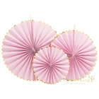 Бумажный веер Nicro 3 шт.лот для вечеринки в честь рождения ребенка, украшение для свадебвечерние, Рождественское украшение из золотой фольги, боковые поделки, день рождения, День святого Валентина