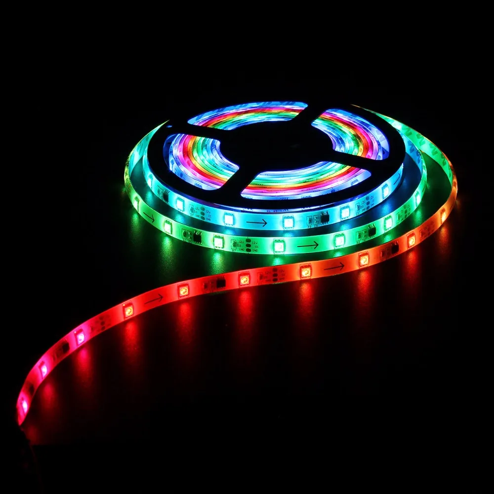 SMD 5050 Автоматическая RGB светодиодный комплект полосы света 5 м 150 светодиодный s DC 12 В водонепроницаемый IP65 гибкая светодиодная лента с адаптером питания 24 Вт США ЕС Великобритания вилка