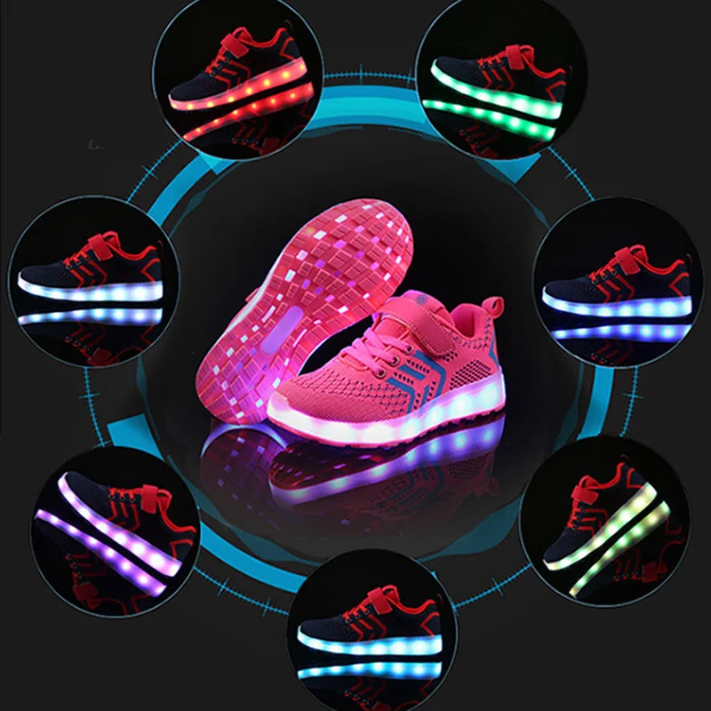 BABAYA/детская обувь с зарядкой через USB Яркая со светодиодной подсветкой