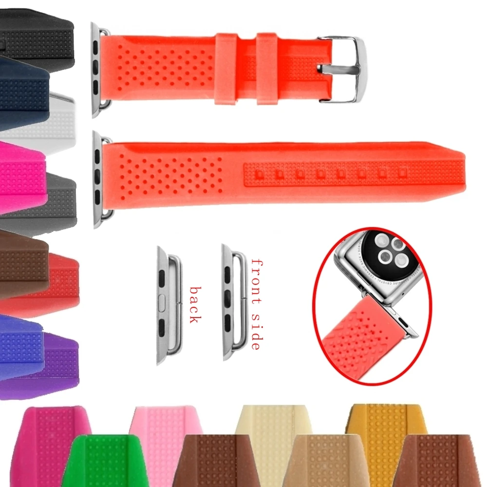 38 мм неоновый красный цвет модные силиконовые часы ремешок Замена для Apple iWatch