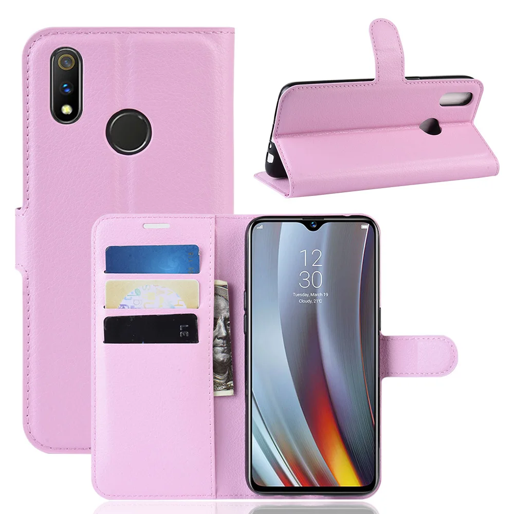 Чехол для мобильного телефона OPPO Realme3 Realme 3 Pro Realme C2, роскошный защитный флип-чехол для телефона, кожаный чехол-кошелек