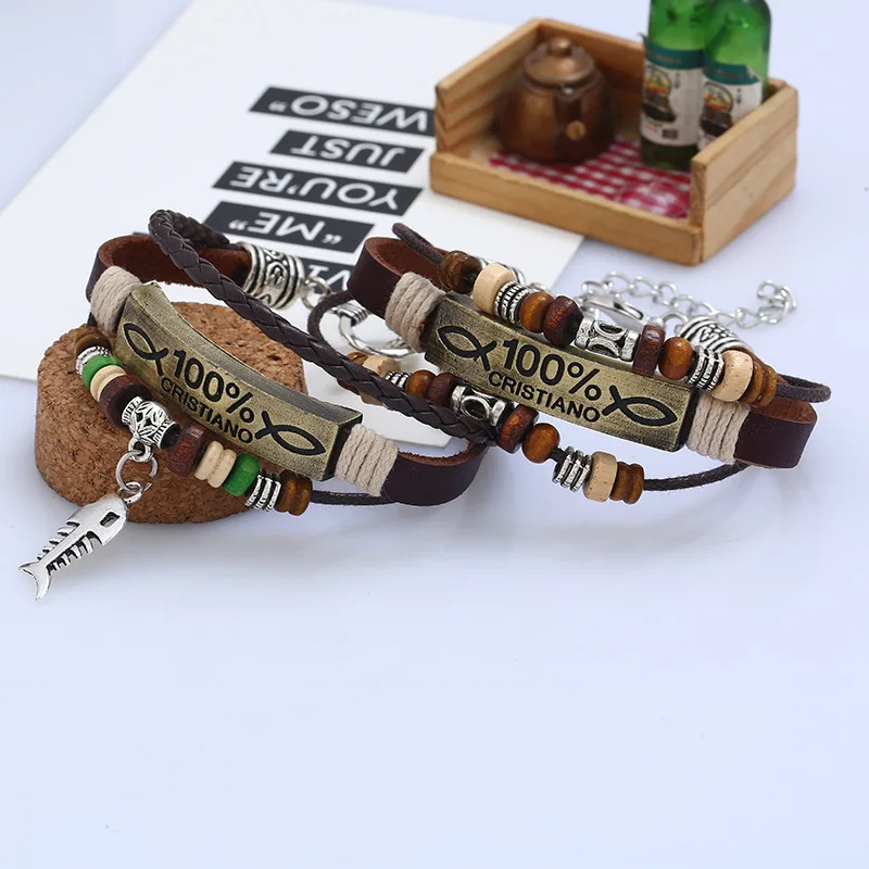 Hot Believe Faith Charms Bracelet Men Personality OL Success Genuine Leather Bracelets for Women Partner Gift Drop Shipping | Украшения и