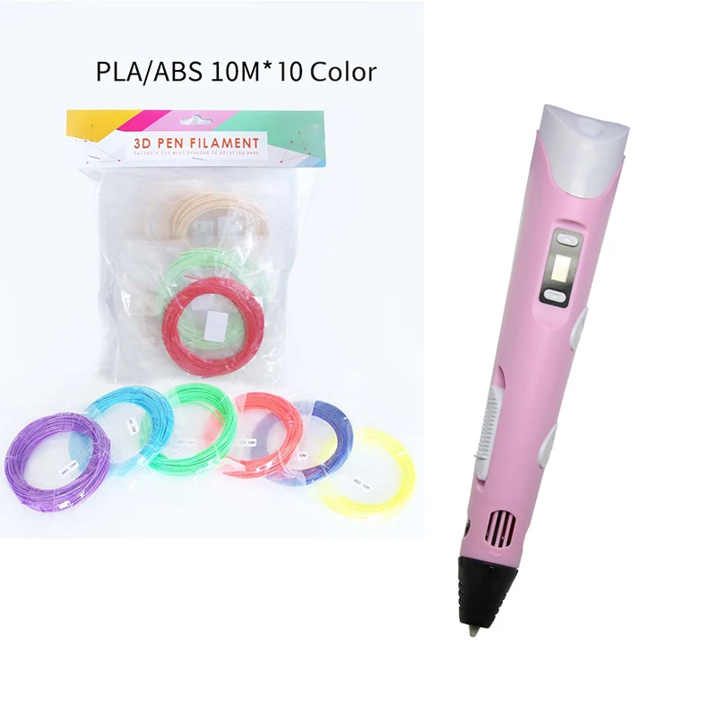 Pink 10 Color 3D Ручка обучающий креативный набор игрушки для детей пластиковый для чертежей креативность искусство и ремесло набор Живопись развивающий подарок для детей - Цвет: Pink 10 Color
