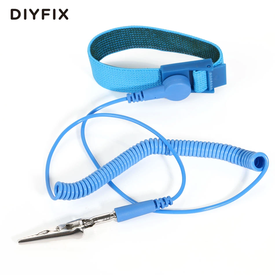 Антистатический наручный ремешок DIYFIX ESD эластичная лента с зажимом для
