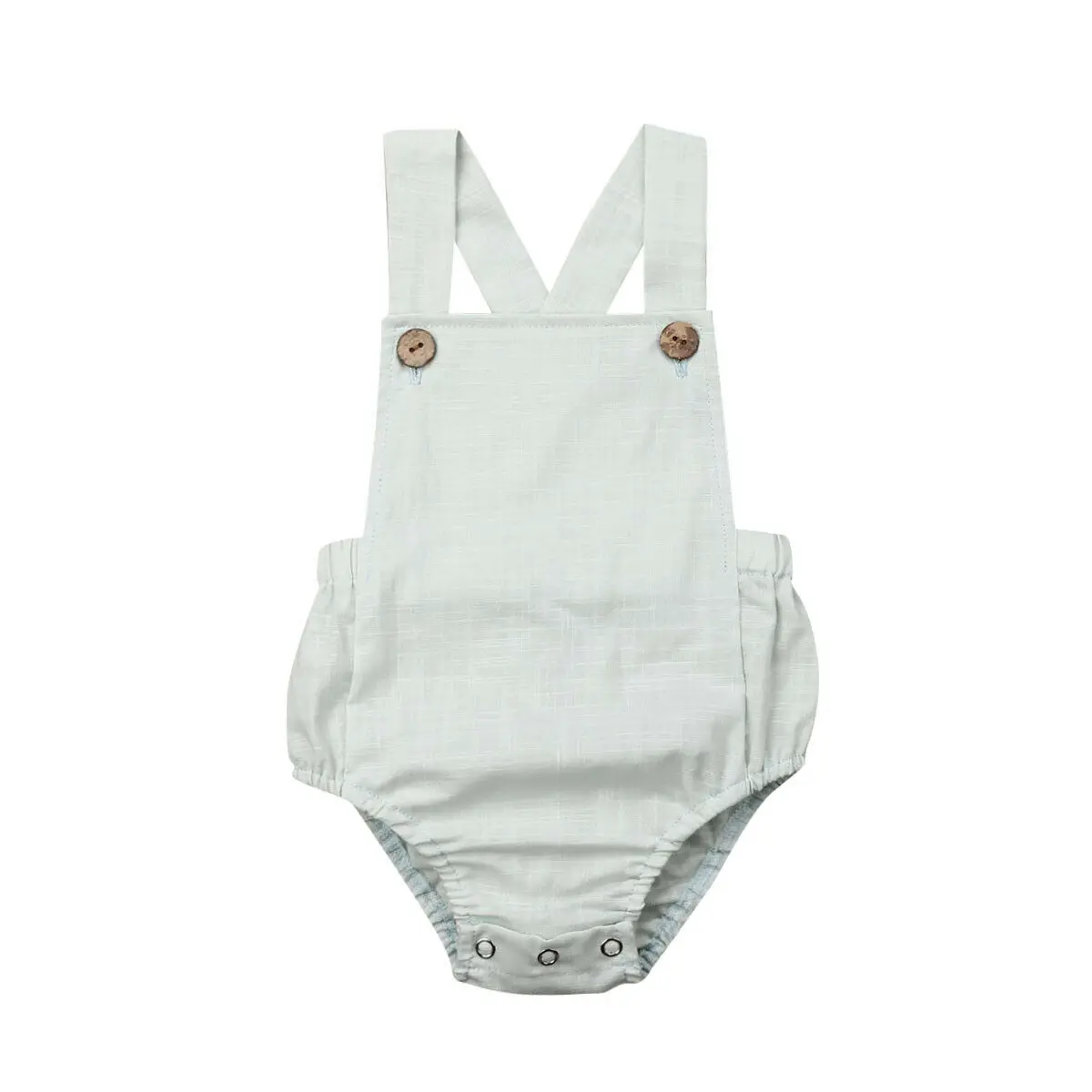 IMCUTE Summer Light Green Clothes Sleeveless Cotton Bib Jumpsuit 2019 New Solid Baby Girl's Romper Newborn | Мать и ребенок