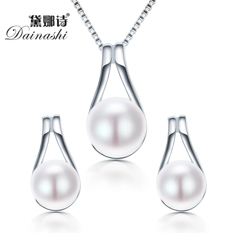Dainashi 925 Sterling Silver Genuine Natural Freshwater Pearl Drop Pendant Necklace Fashion...