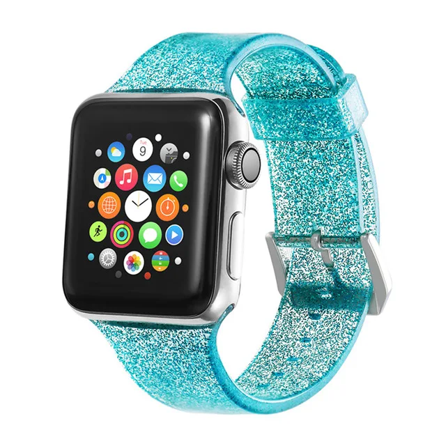 green Спортивный мягкий силиконовый ремешок для Apple Watch Series 5 4 3 2 1 44 мм 40 мм 42 мм 38 мм сменный ремешок для iWatch 5 4 3 - Цвет ремешка: green