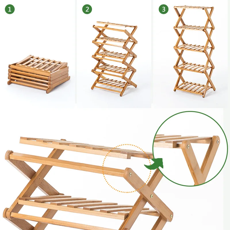 

Folding Flower Pot Display Stand Corner Storage Rack Multi-layer Holder Shelves Room Organizer for Terrace/Balcony Decoration