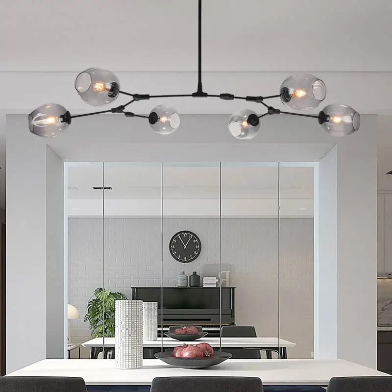 Люстра из скандинавского стекла с золотым блеском для гостиной спальни кухни E27