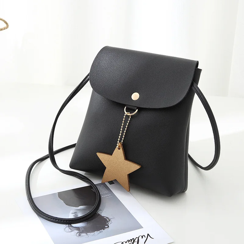

SUBIN Fashion Universal PU Leather Cell Phone Female bag Shoulder Pocket Wallet Pouch Metal Neck Strap zipper bag Handbag