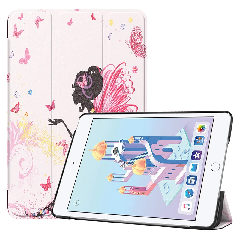 Раскрашенный флип чехол Folio из искусственной кожи для Apple iPad Mini 4 5(2019) умный