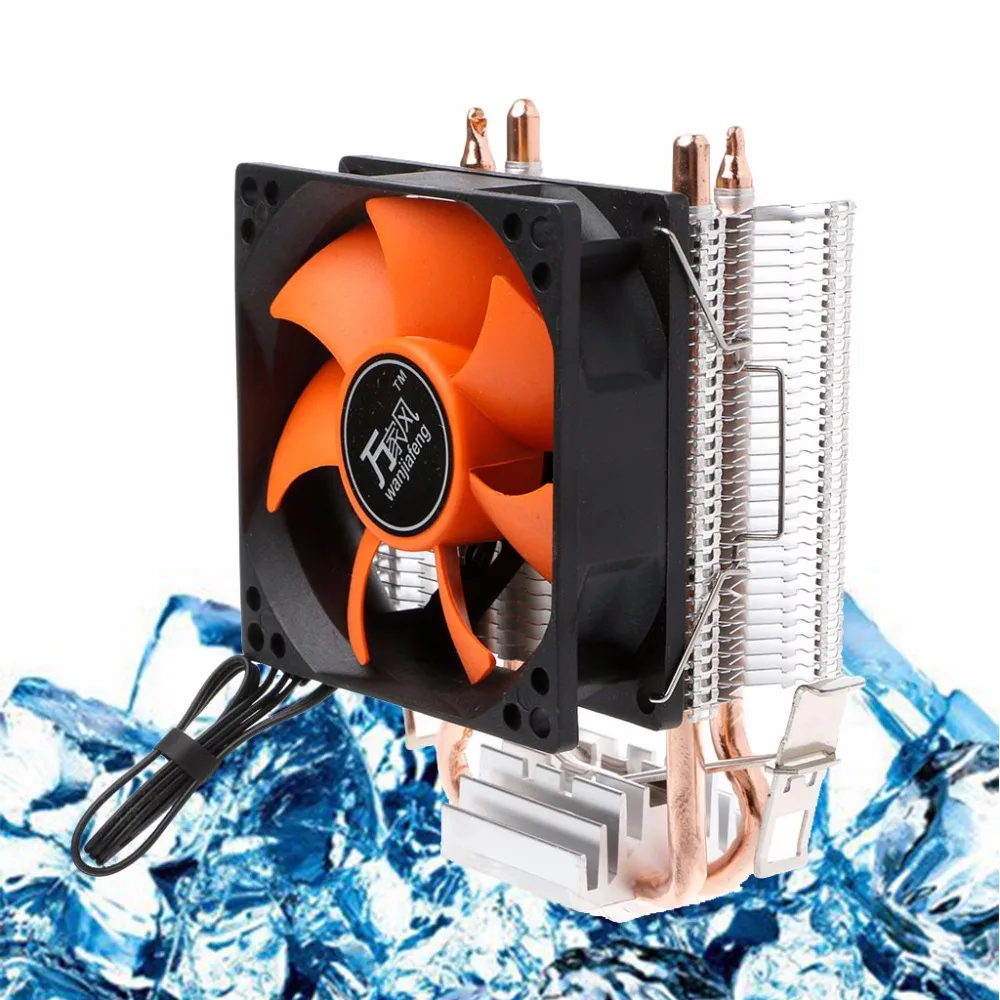 2 Heatpipe Алюминиевый ПК охлаждающий вентилятор для процессора Intel 775/1155/1151 AMD