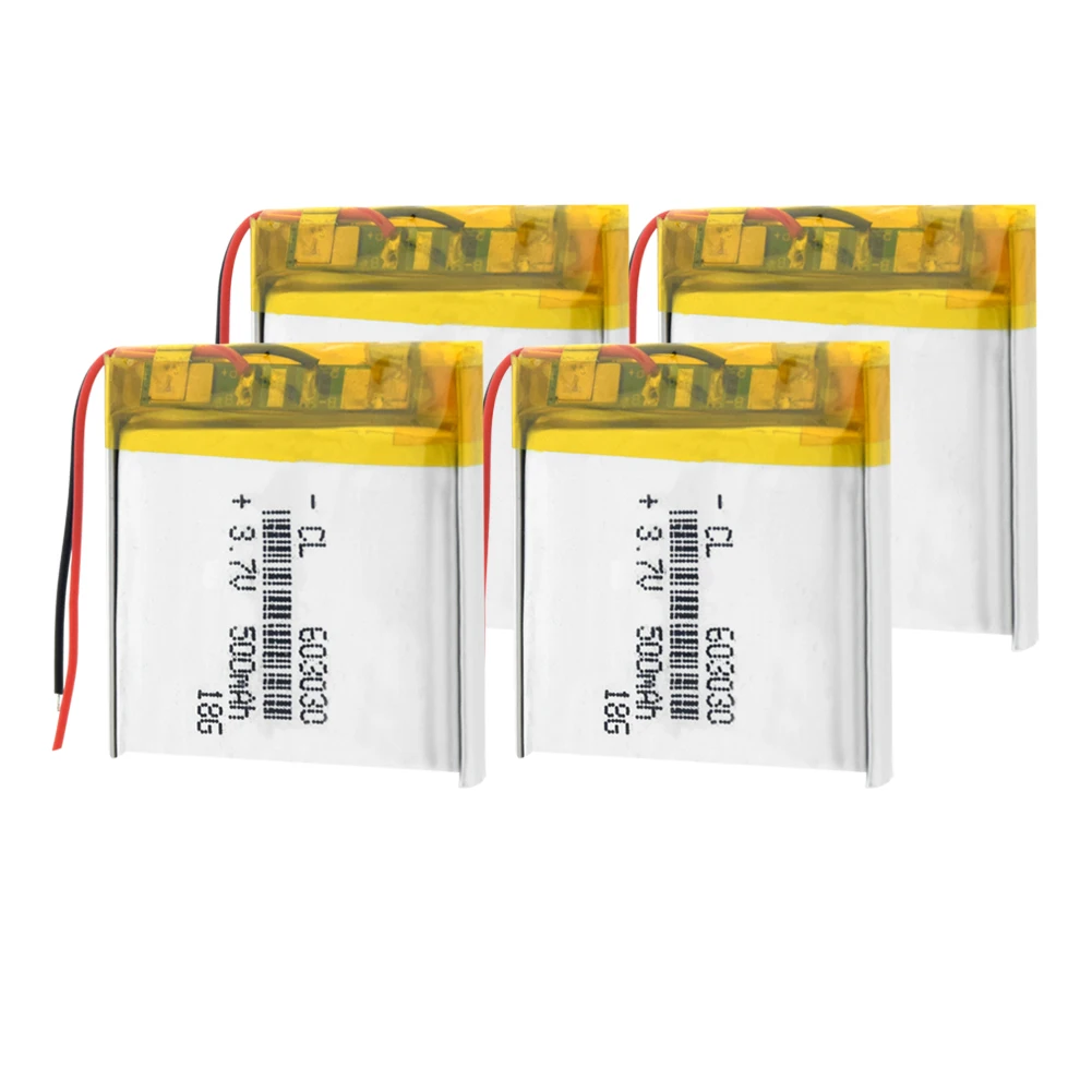 1/2/4 шт 3,7 V 603030 500mAh литий-полимерный аккумулятор Li-po Батарея Перезаряжаемые 3,7 v Напряжение Pcb заряд Защищенный Литий-ионный аккумулятор для Батарея