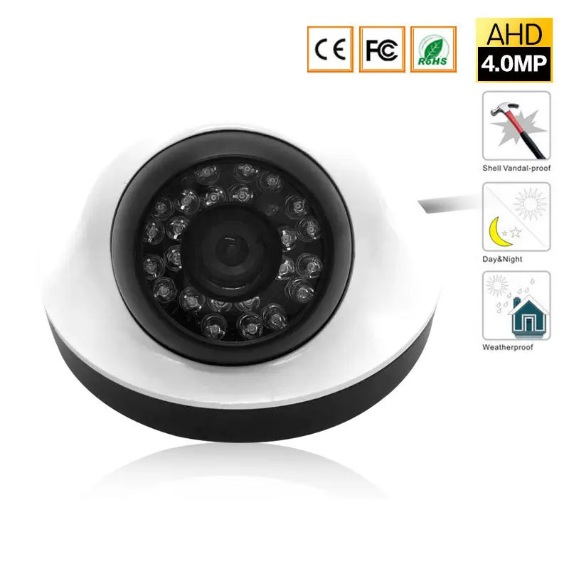 Купольная камера безопасности 4 МП видеонаблюдения для системы AHD DVR с 24