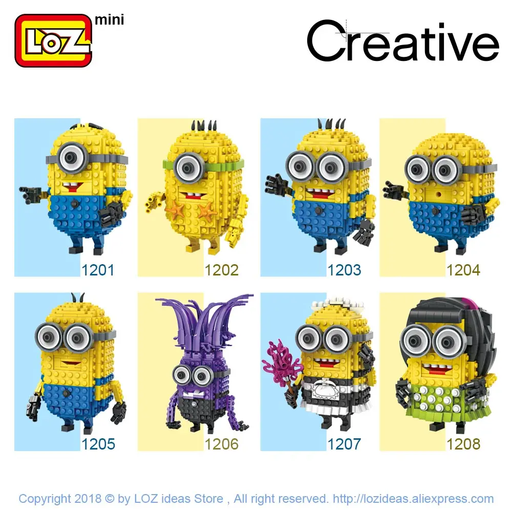 Лоз мини-блоки аниме мультфильм персонаж кирпич развивающие игрушки для детей