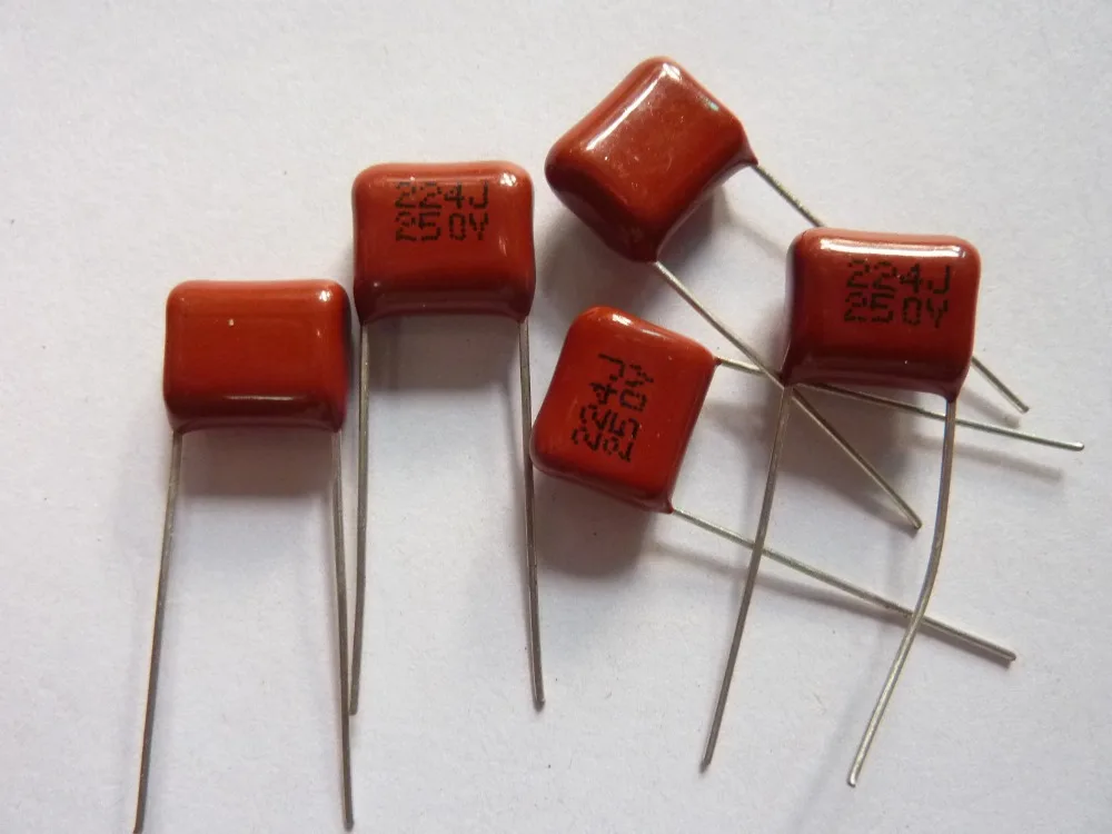 100 шт CBB 224 250V 224J CL21 0 22 мкФ 220nF P10 Металлизированный Полипропиленовый пленочный