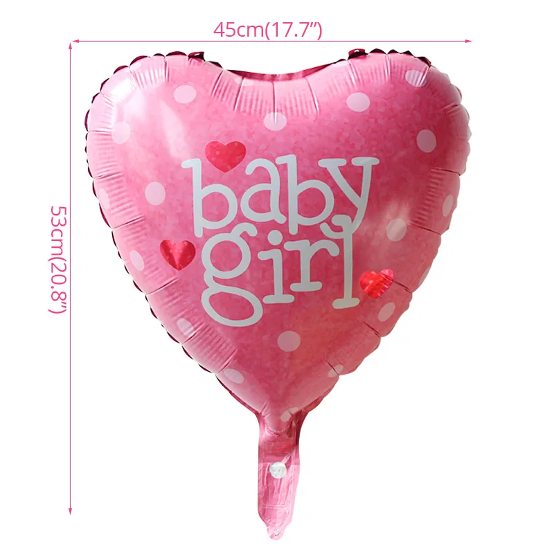 1pcs Pink Heart Детские воздушные шары из фольги для душа для маленьких девочек и мальчиков, Детские праздничные шары с гелием и бантом - Цвет: 1pcs Pink Heart