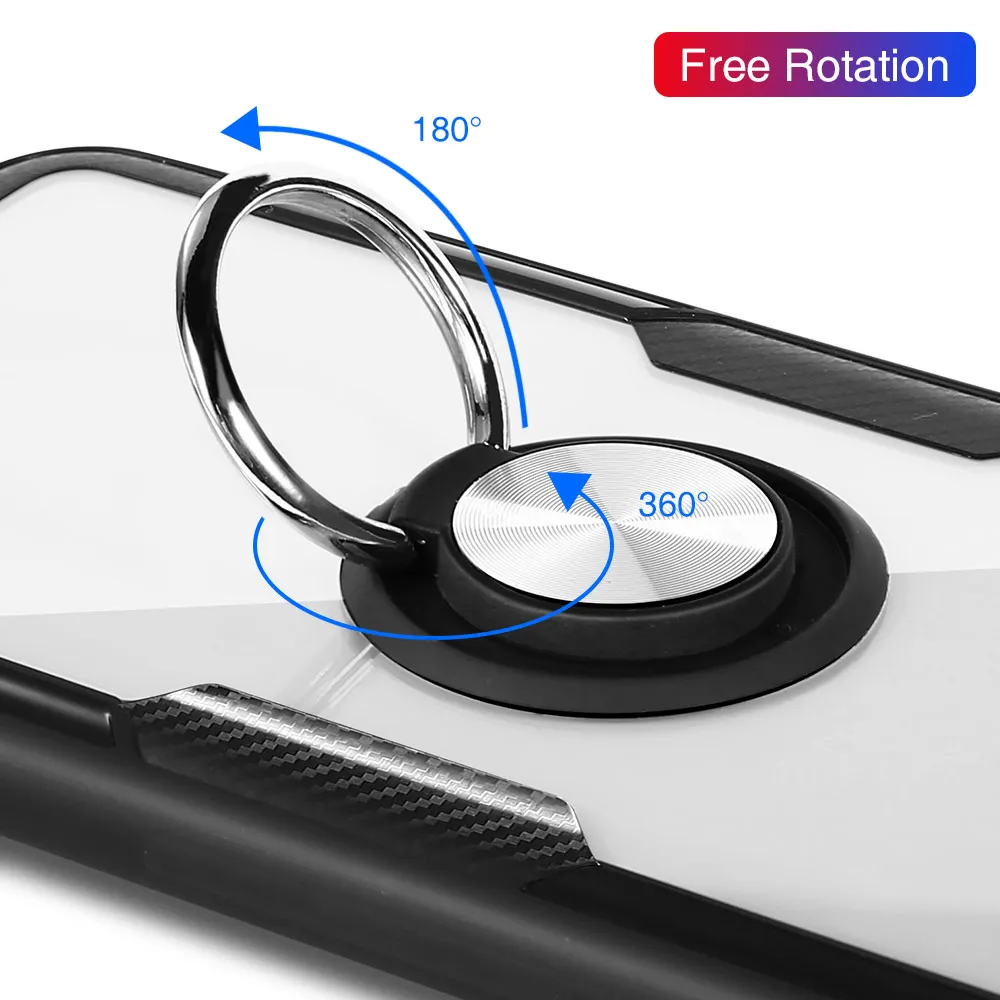 Прозрачный ударопрочный чехол KISSCASE для iphone 11 с магнитным кольцом-держателем 7 8 XS