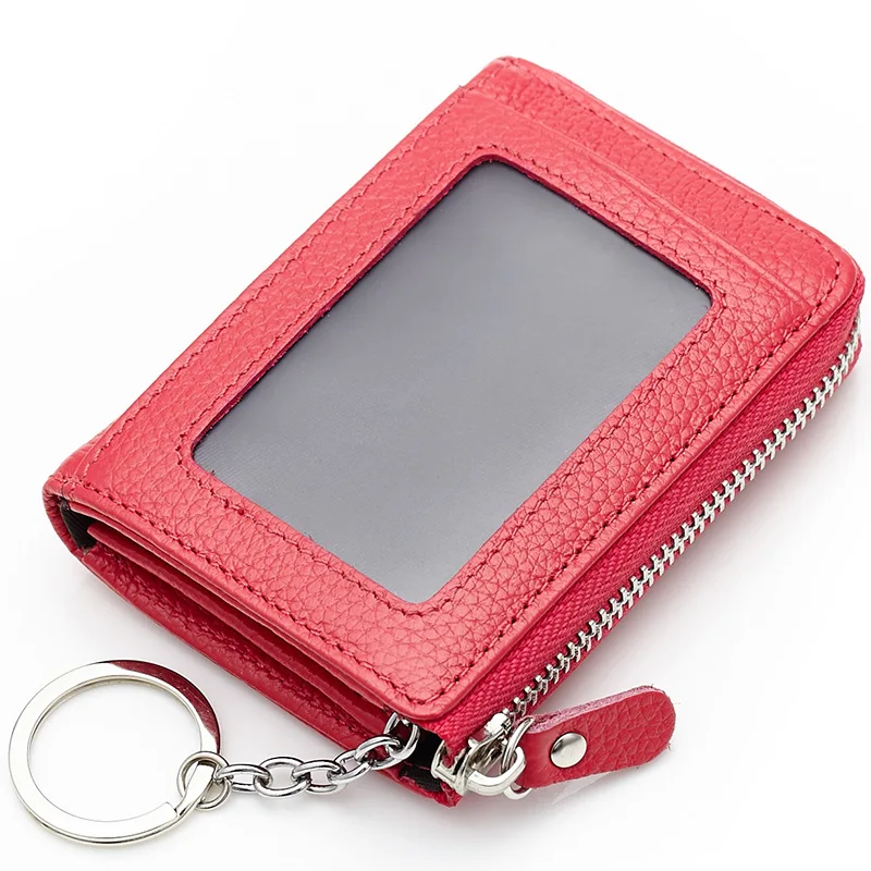 Women Men Zip Coin Bag Genuine Cow Leather Mini Money Wallet Key Pouch Pocket Gift Hot Photo Window Card Holder Purse 2669 | Багаж и сумки