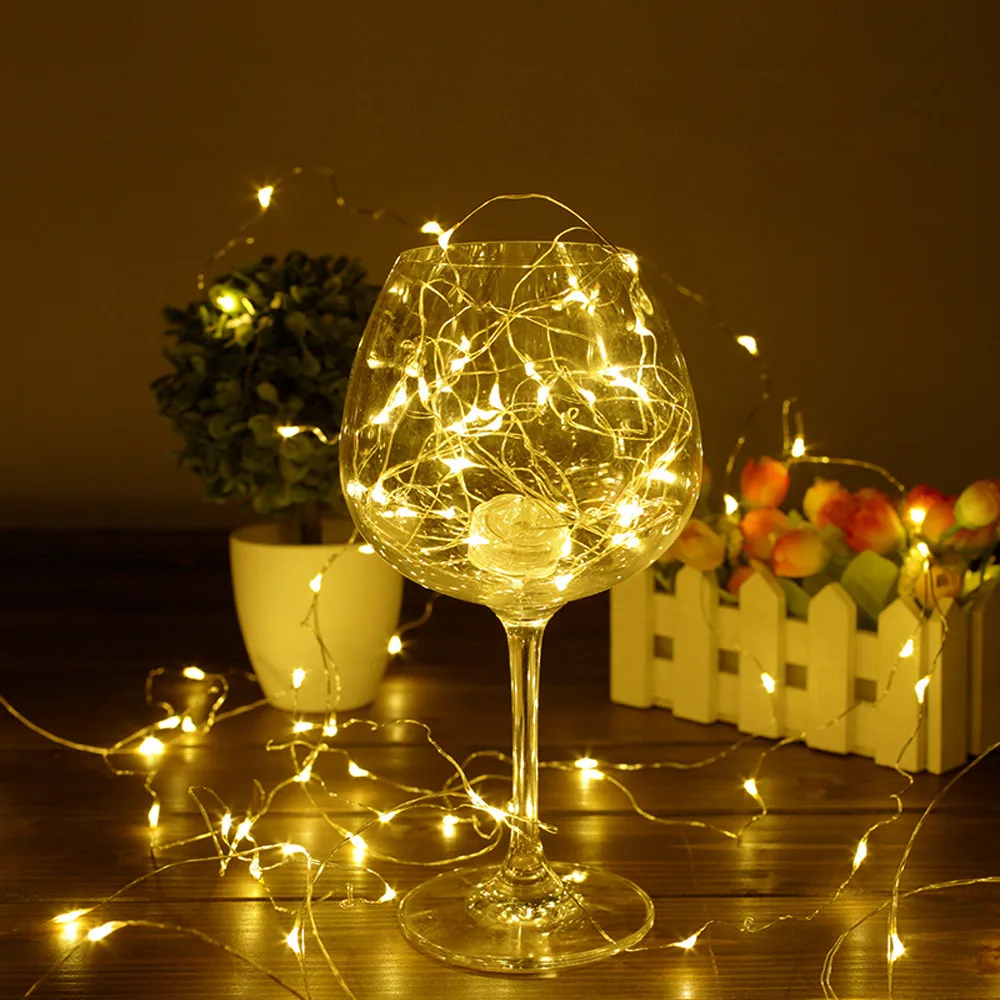 

LED 100Pcs Strings Fairy Light 2/3/5/10M Copper Wire Battery Operated LED String Fairy Lights Christmas Wedding Party Decoration