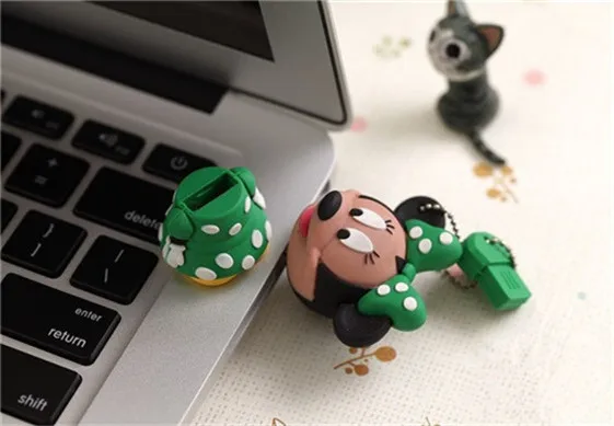 Горячая продажа Флешка в форме героя мультика Минни форма Usb флэш-накопитель 128 Гб