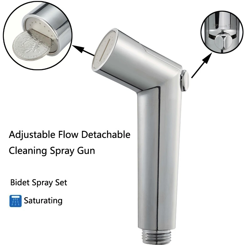 

High Quality ABS Chrome Shower Head Washable Adjustable Booster Toilet Spray Gun