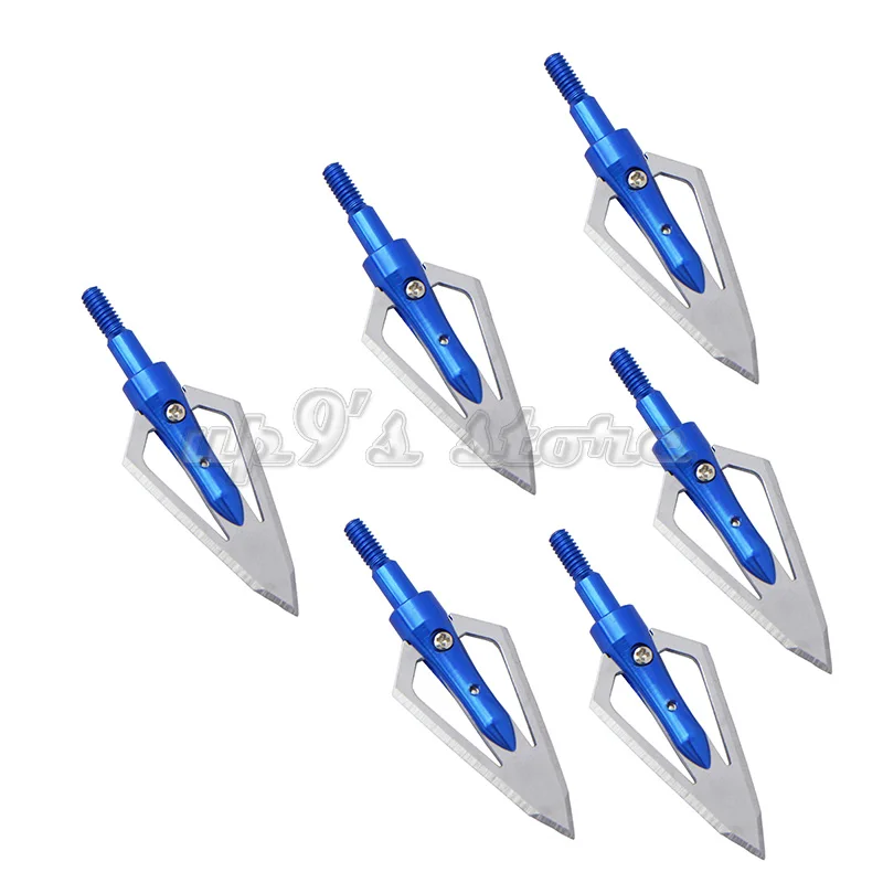 Абсолютно новые 6 шт. синие фиксированные лезвия охотничьи стрелки 100 наконечники