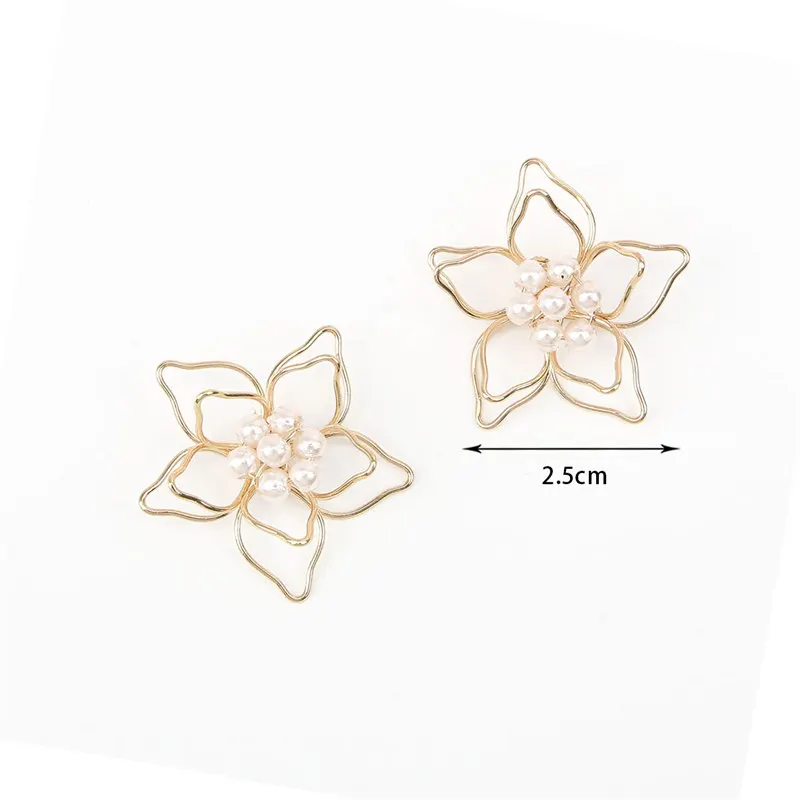 2.5cm x 1cm 2 шт/10 шт ажурная жемчужная Цветочная распорка для бисера Золотая проволочная подвеска Подвески для самостоятельного изготовления ювелирных изделий серьги ручной работы ожерелья - Цвет: 2.5cm x 1cm