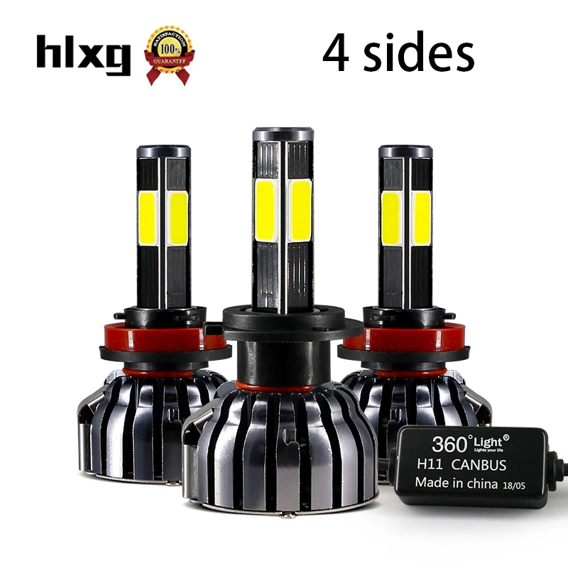 Hlxg 12000LM 4 стороны H7 светодиодный H4 автомобильный светильник лампы для мотоцикла H11