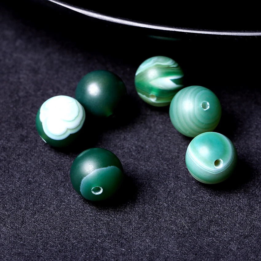 Оптовая продажа 6 12 мм натуральная ониксовая кровать зеленые тусклые блестящие