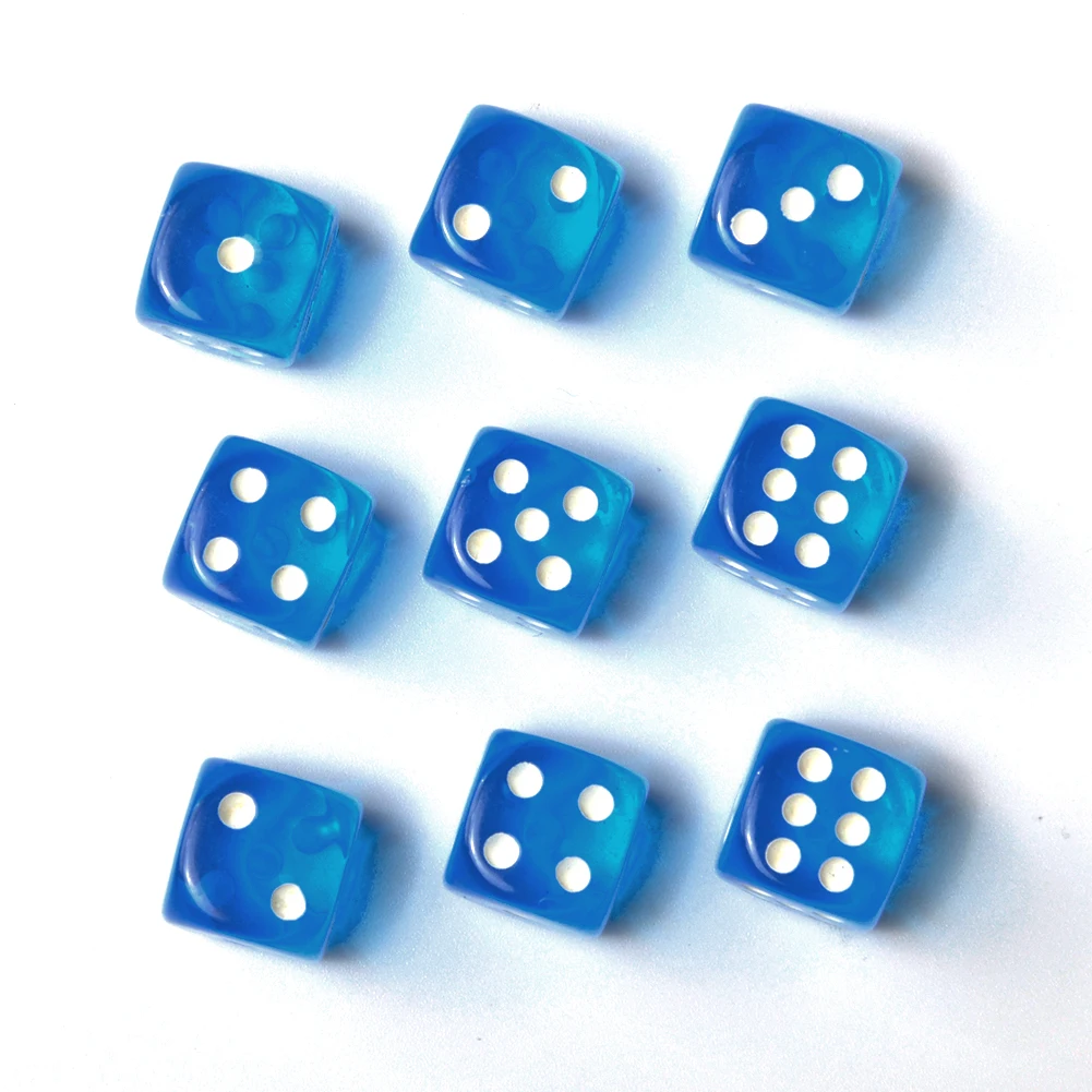 10pcs/set Round Corner Cube Transparent Colorful Exquisite Dice Collection Decoration Game | Спорт и развлечения