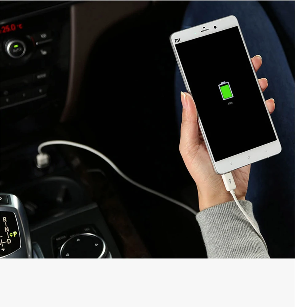 Автомобильное умное зарядное устройство YI с двумя портами и двойным usb-выходом для быстрой зарядки