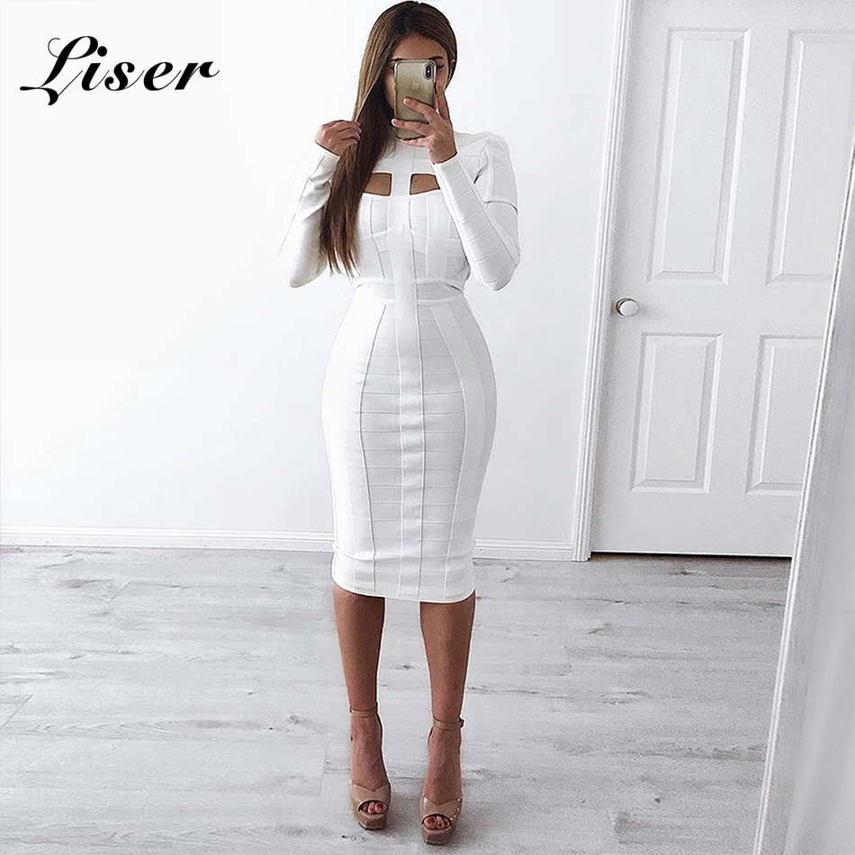 Новинка 2019 летнее женское Бандажное платье сексуальное облегающее Элегантное