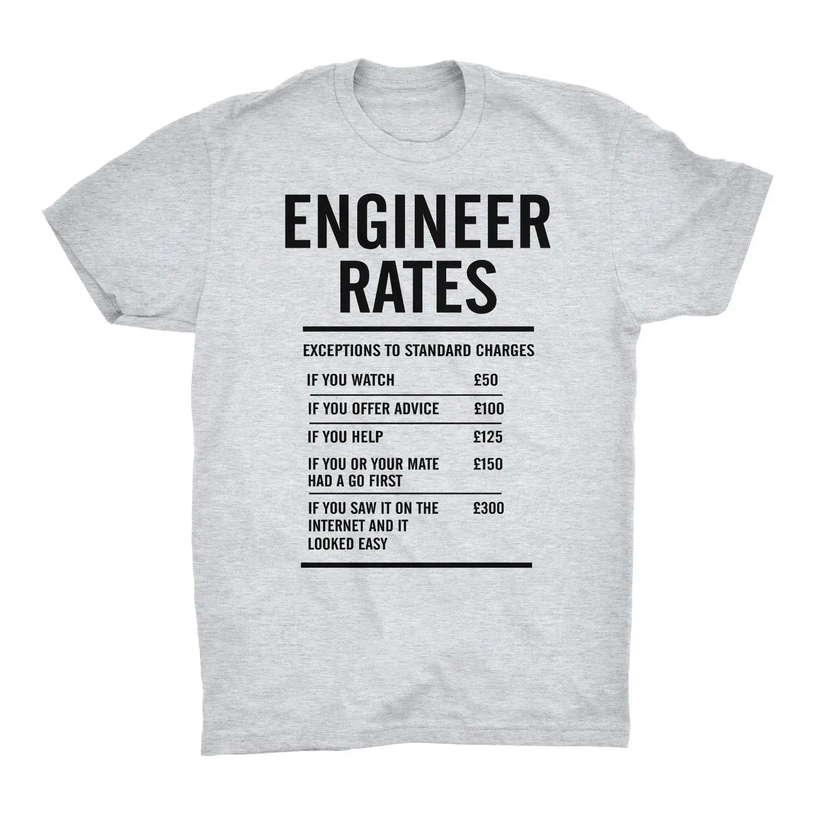 Инженер расценки футболка механик гараж смешной подарок Муж папа Рождество |